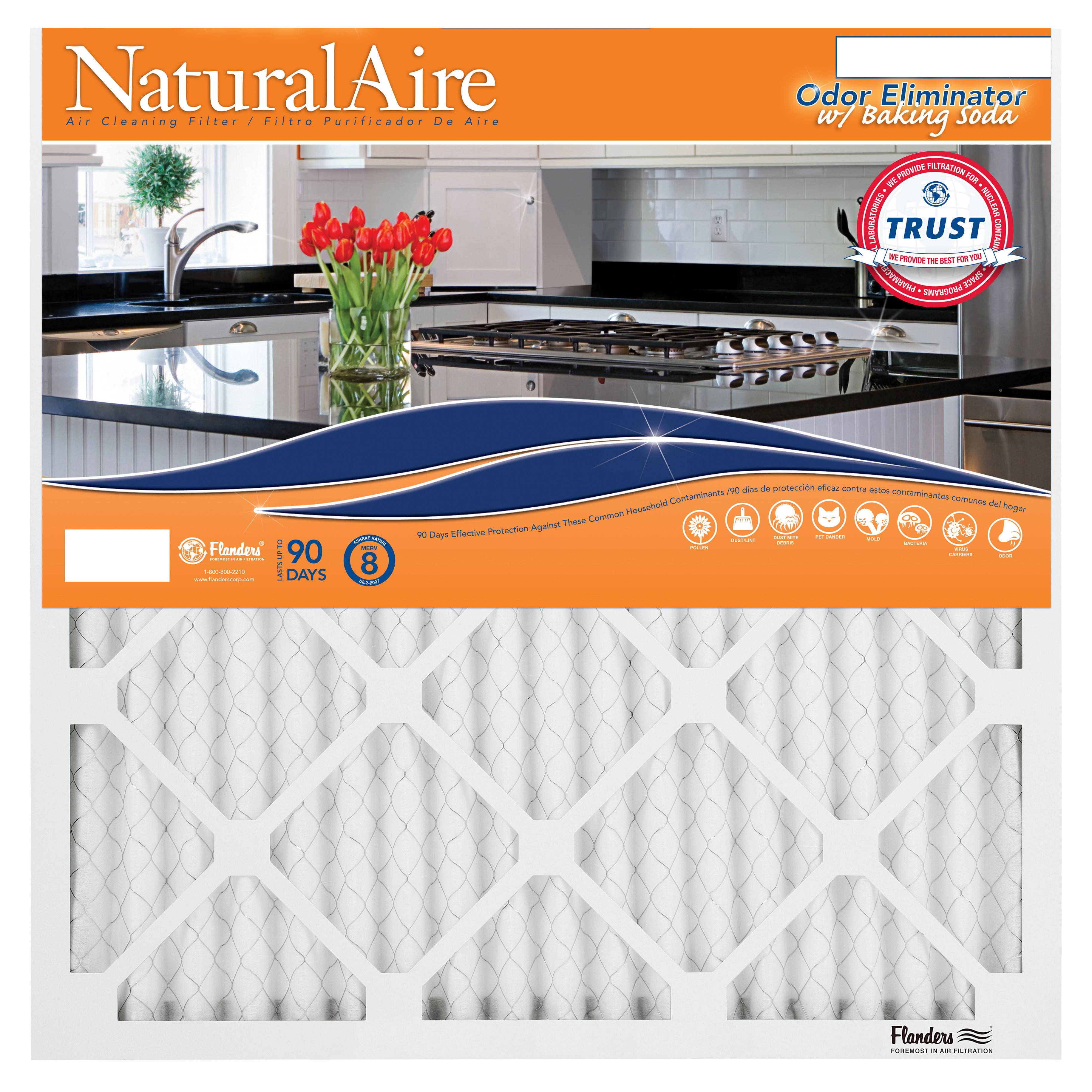 10x20x1 NaturalAire Odor Eliminator Filters with Baking Soda (4 Pack)