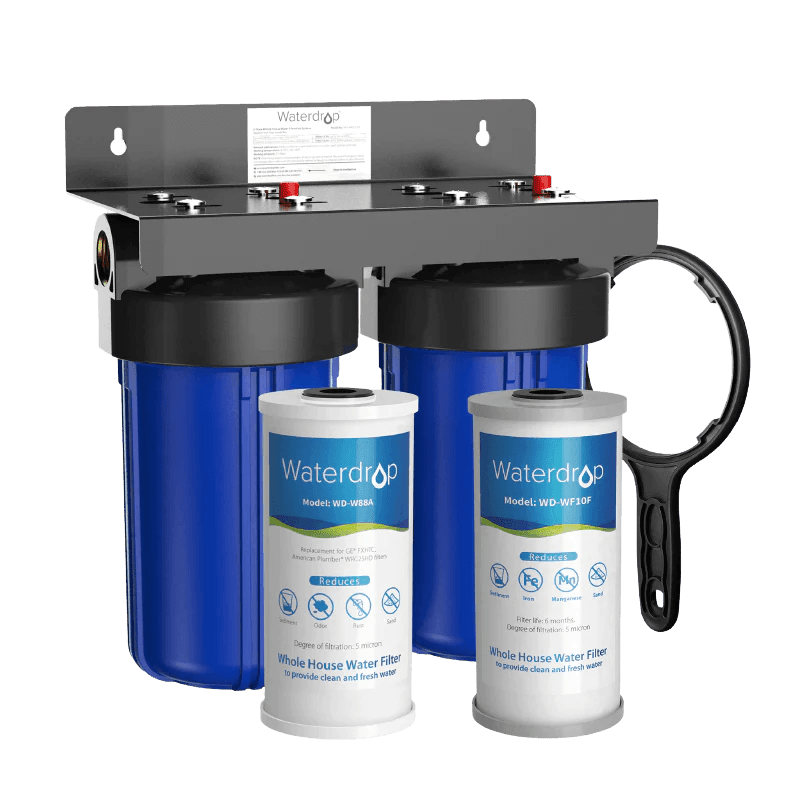 Waterdrop 2-Stage Whole House Water Filter System Reduce Iron & Manganese