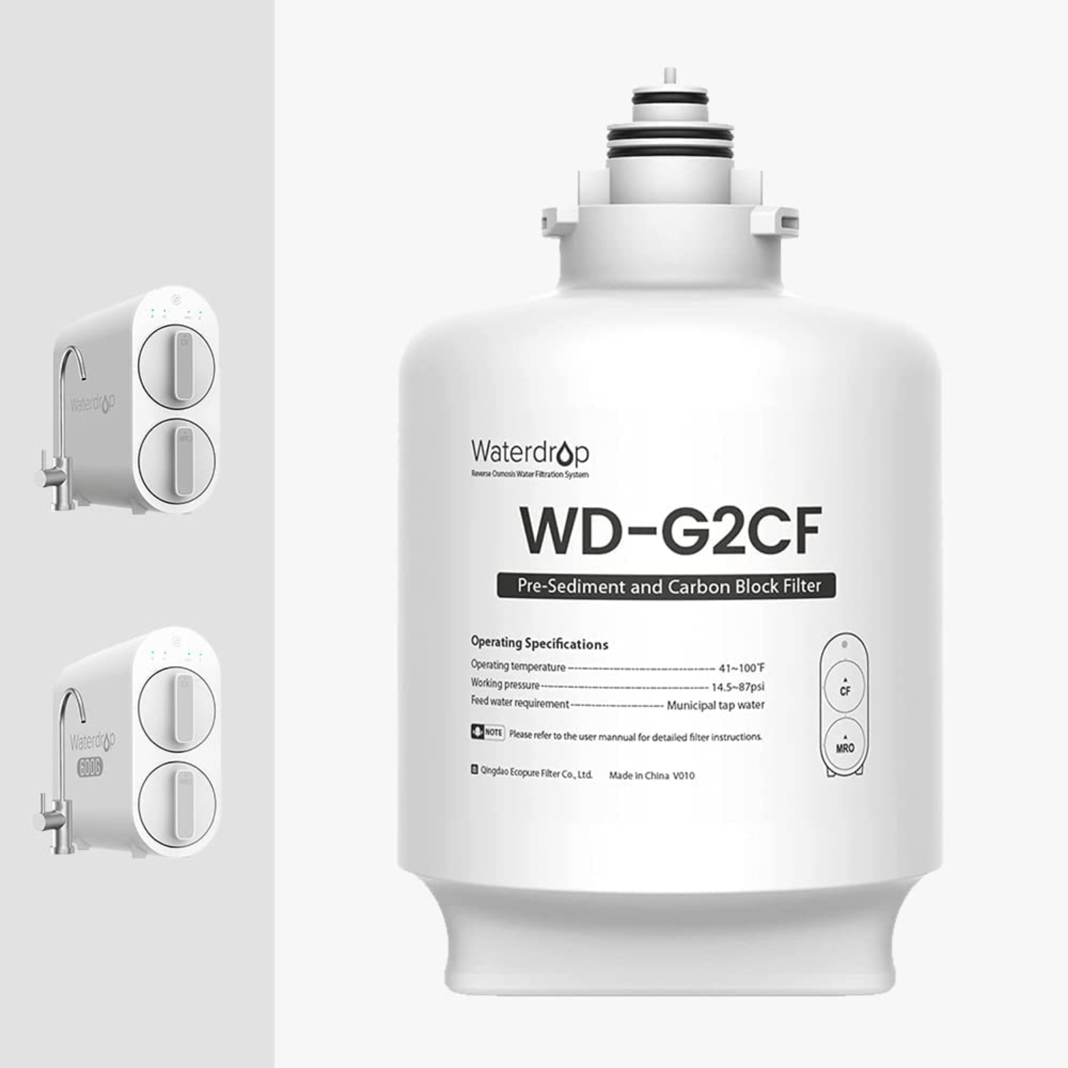 WD-G2CF Filter for Waterdrop G2P600 & G2 Series Reverse Osmosis System