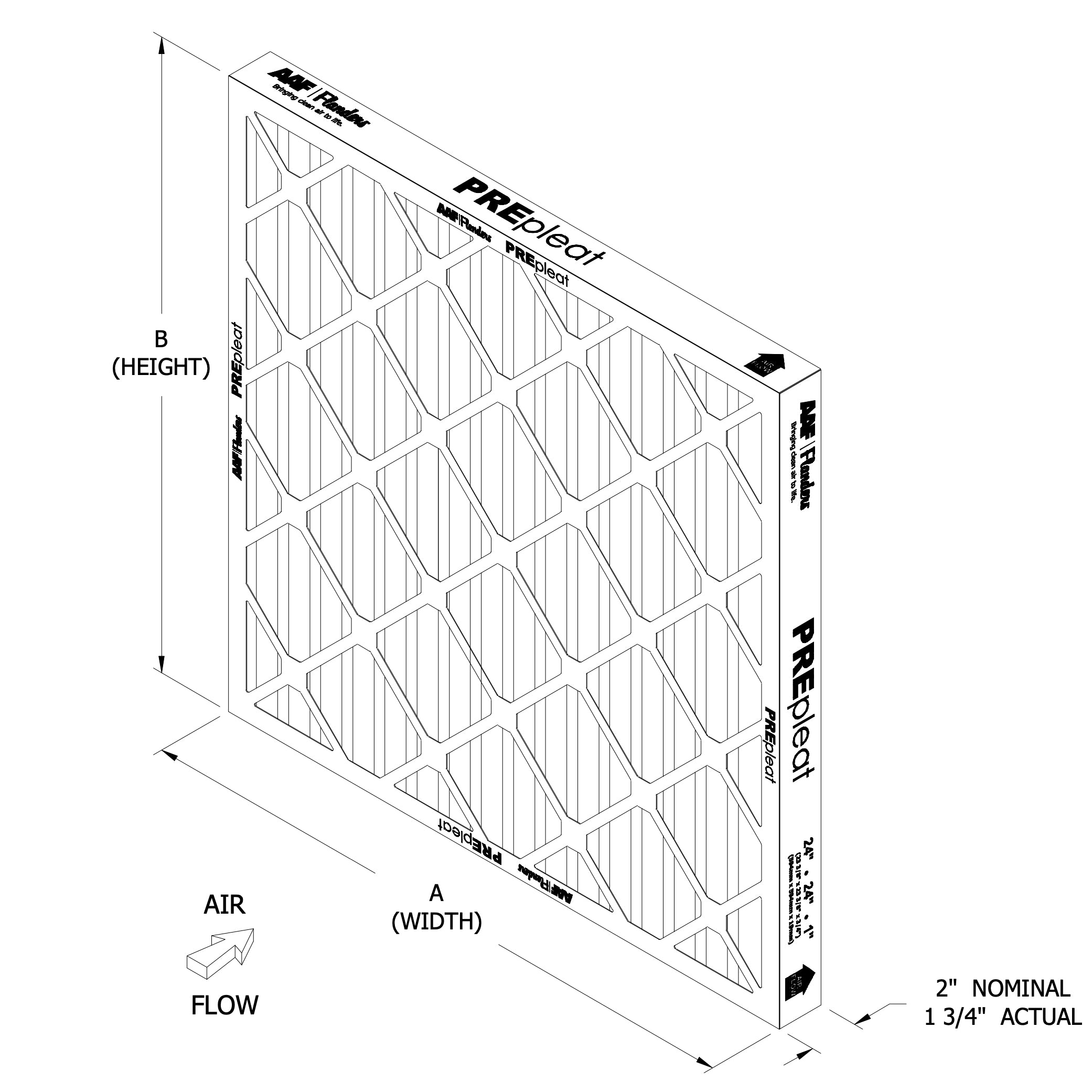 15X20X2 PREpleat LPD MERV 8 Capacidad Estándar 80055.021520 (12 Filtros)