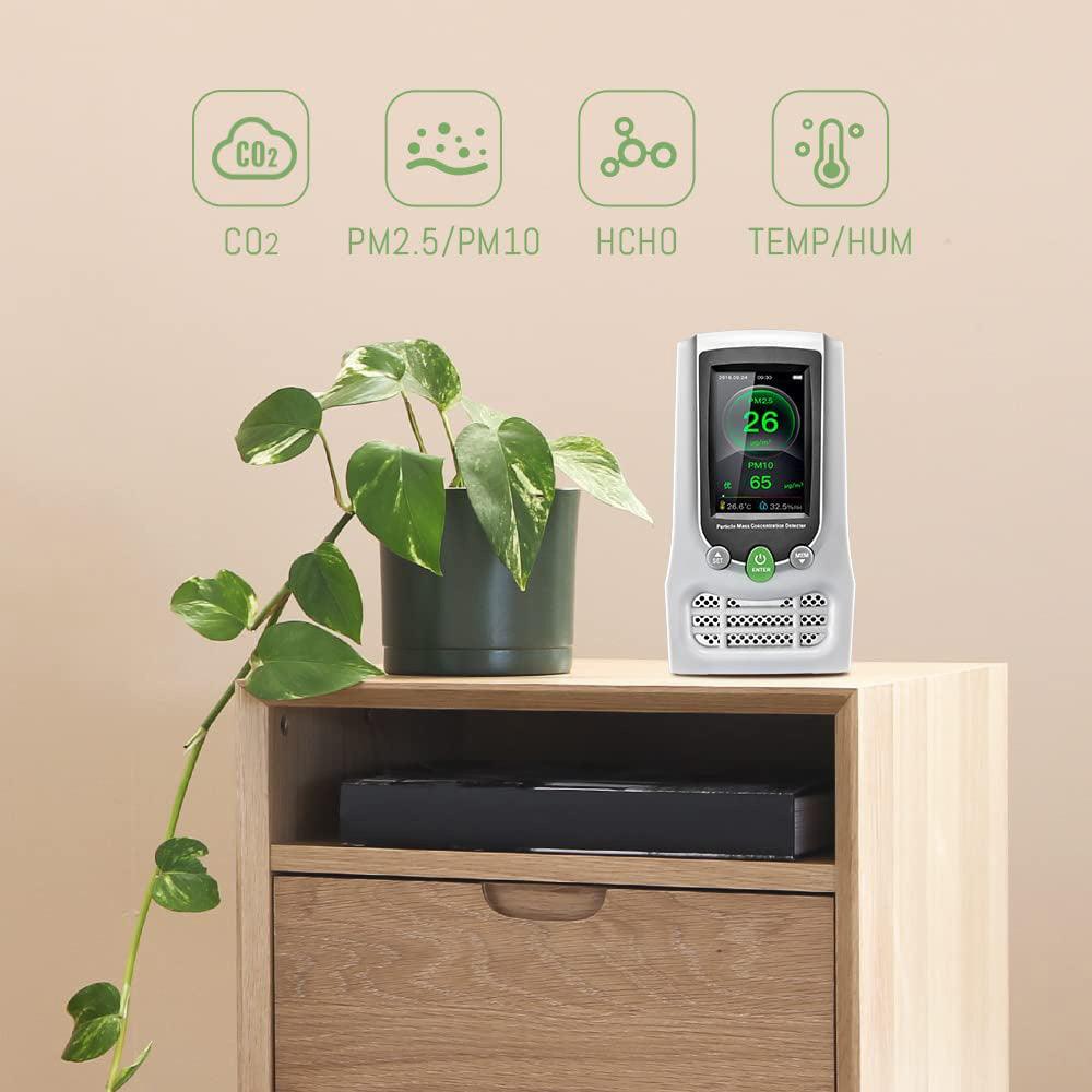 Particle Mass Concentration Detector with Formaldehyde CO2/PM2.5/PM10 TVOC Temperature/Humidity