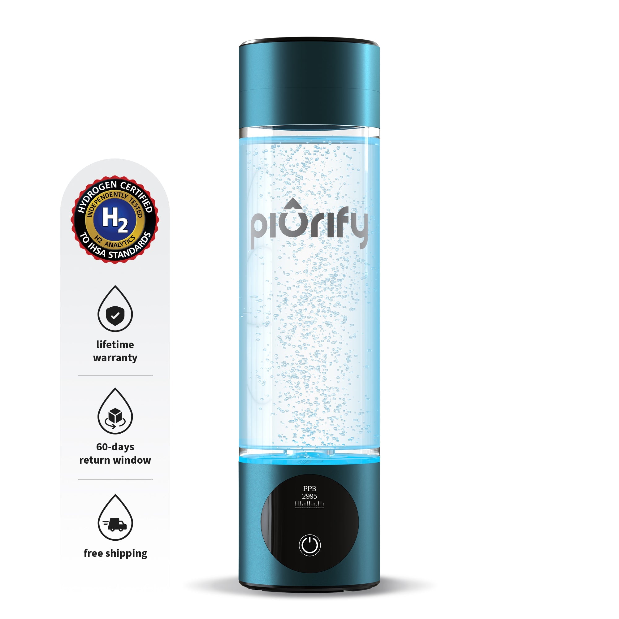 PIURIFY Hydrogenator® Bottle - Turquoise