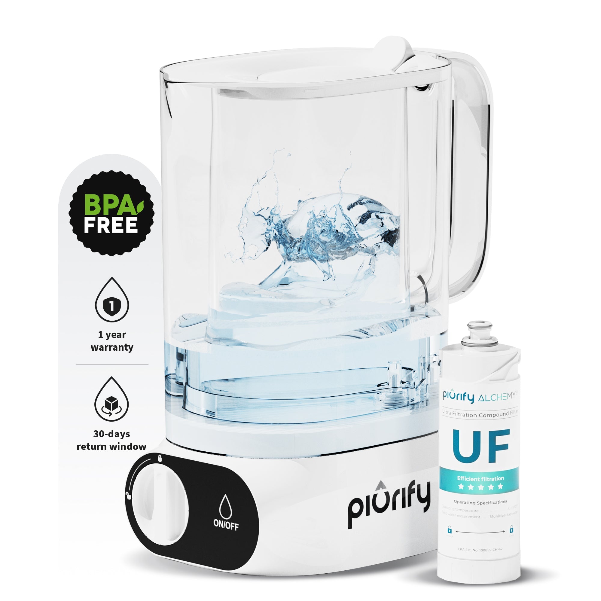 PIURIFY ALCHEMY® Automatic Water Filter Pitcher