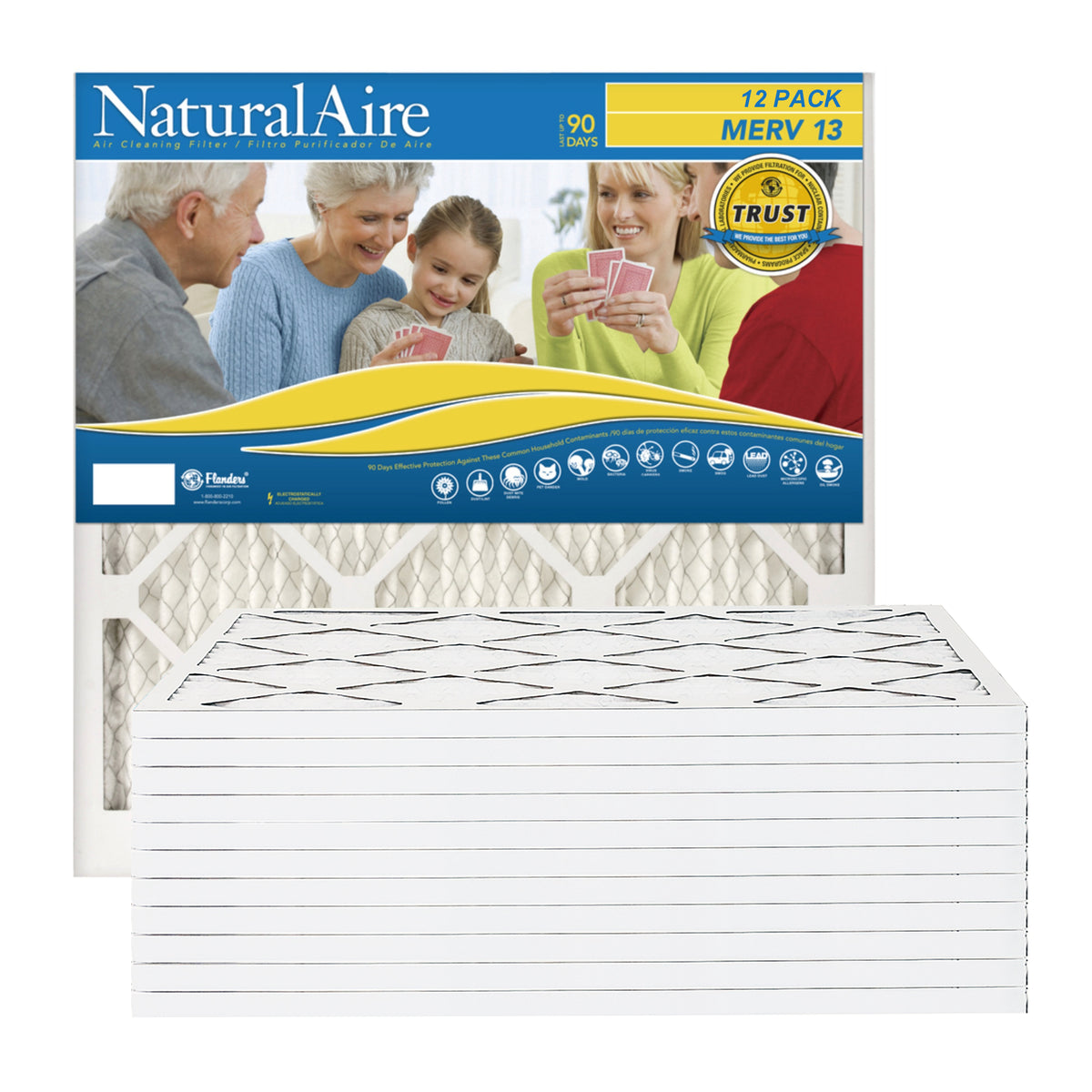 14x25x1 NaturalAire Healthy Ultra MERV 13 Filters (12 pack)