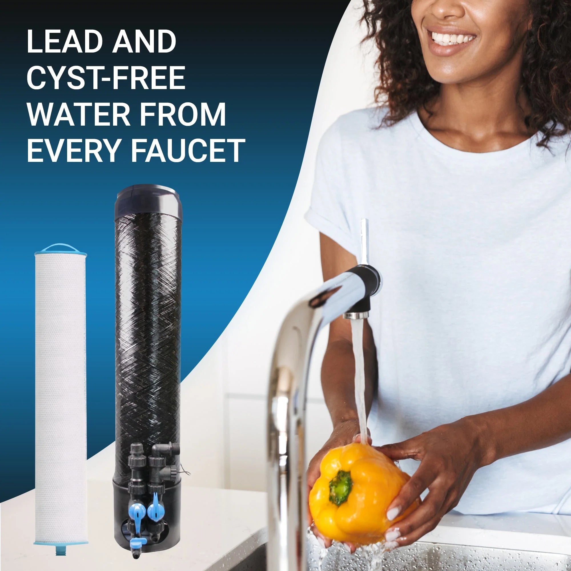 OP1L Certified Whole House Lead, Cyst, PFOA, and PFOS Water Filter System