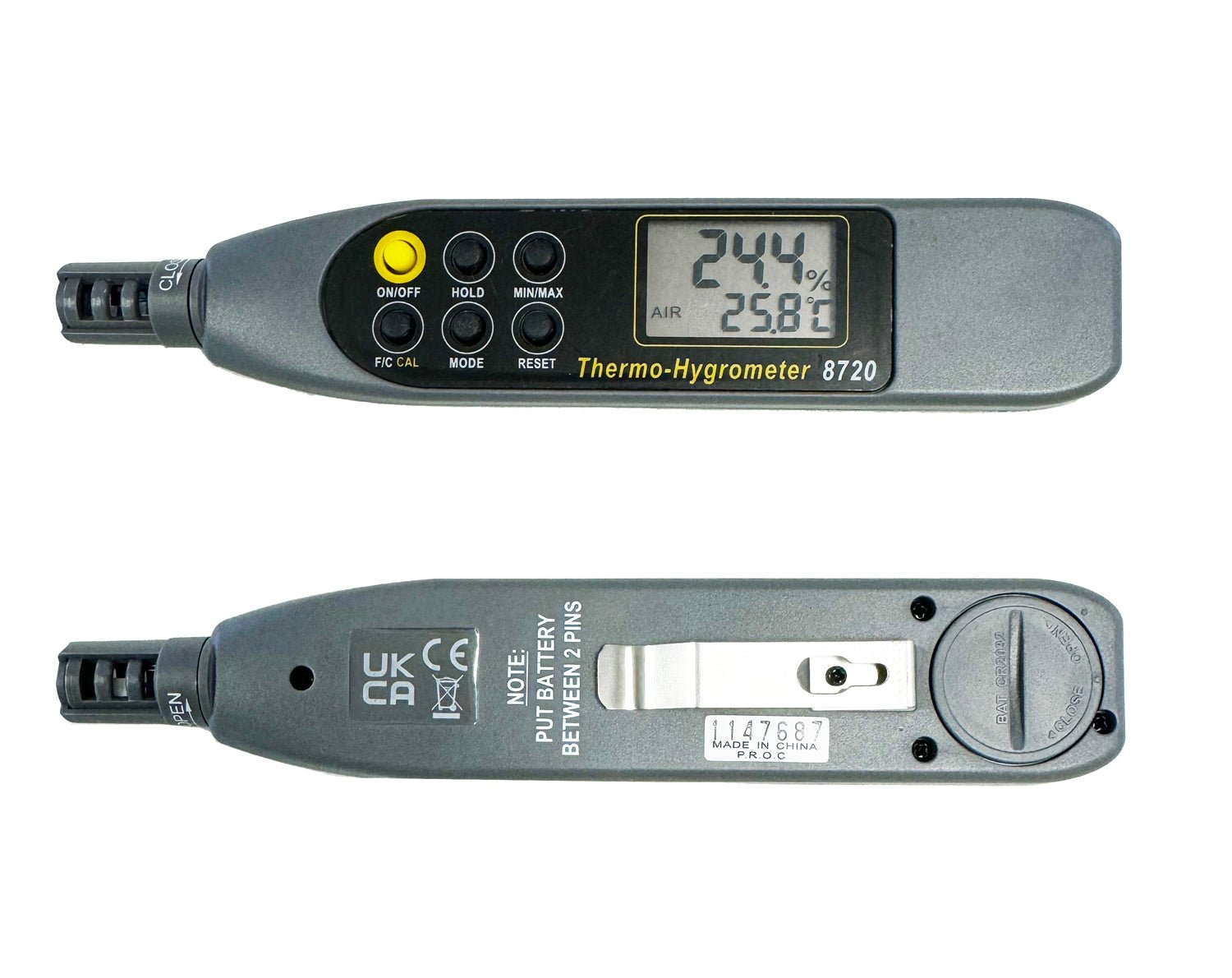 Pen Style Thermo-Hygrometer with Wet Bulb and Dew Point