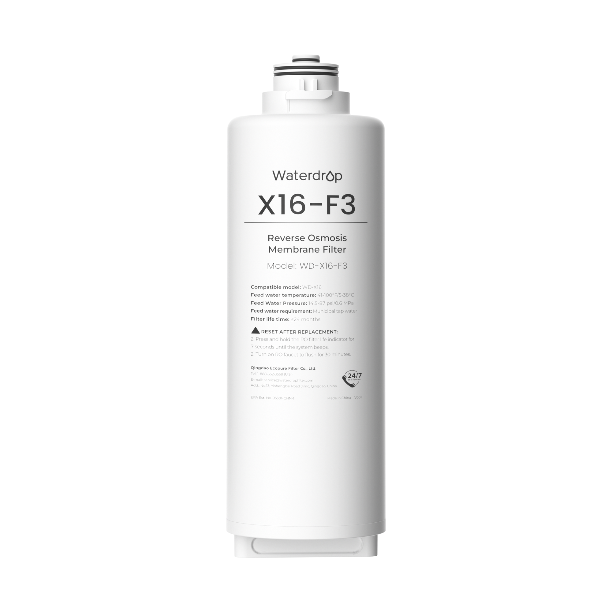 X16-F3 Filter for Waterdrop X16 Reverse Osmosis System | 1600 GPD