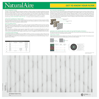 Custom Size NaturalAire MERV 8 Filters (12 Filters)